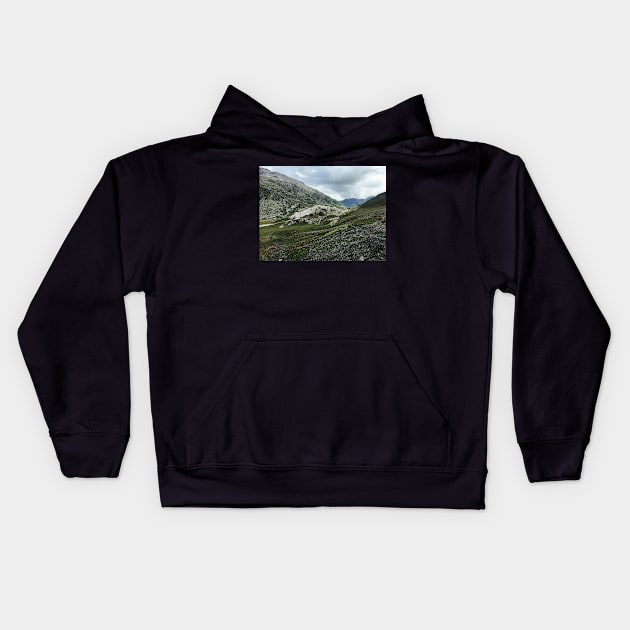 Granite Rock Formations on Greina High Plain (Ticino, Switzerland) Kids Hoodie by visualspectrum